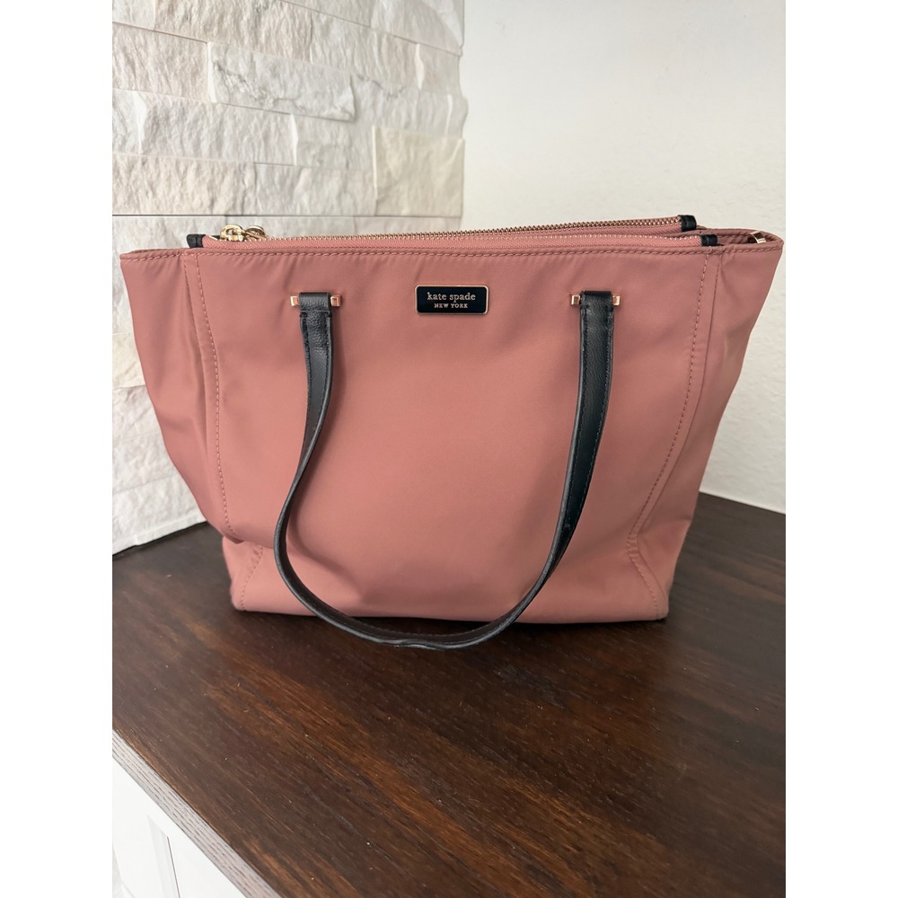 Kate Spade New York Chelsea Nylon Tote Bag Pink Black Shoulder Bag